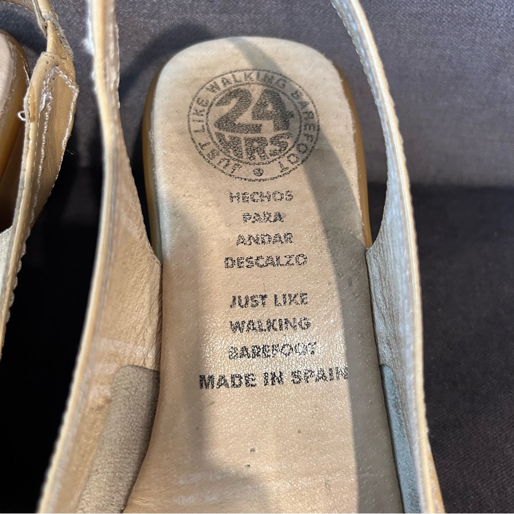 24hrs Comfort Slingback Wedge Walking Shoes Tan - Picture 2 of 7